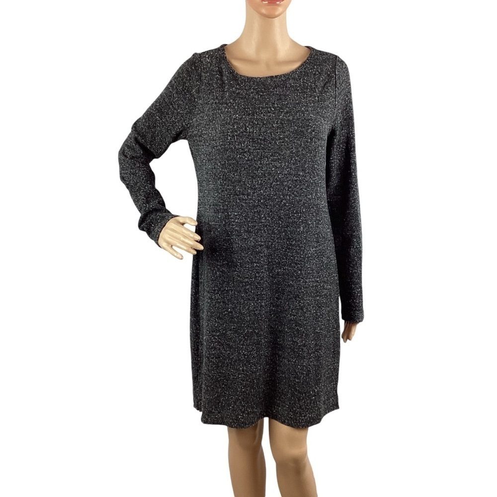 LOFT Long Sleeve Dress Size L Dark Gray